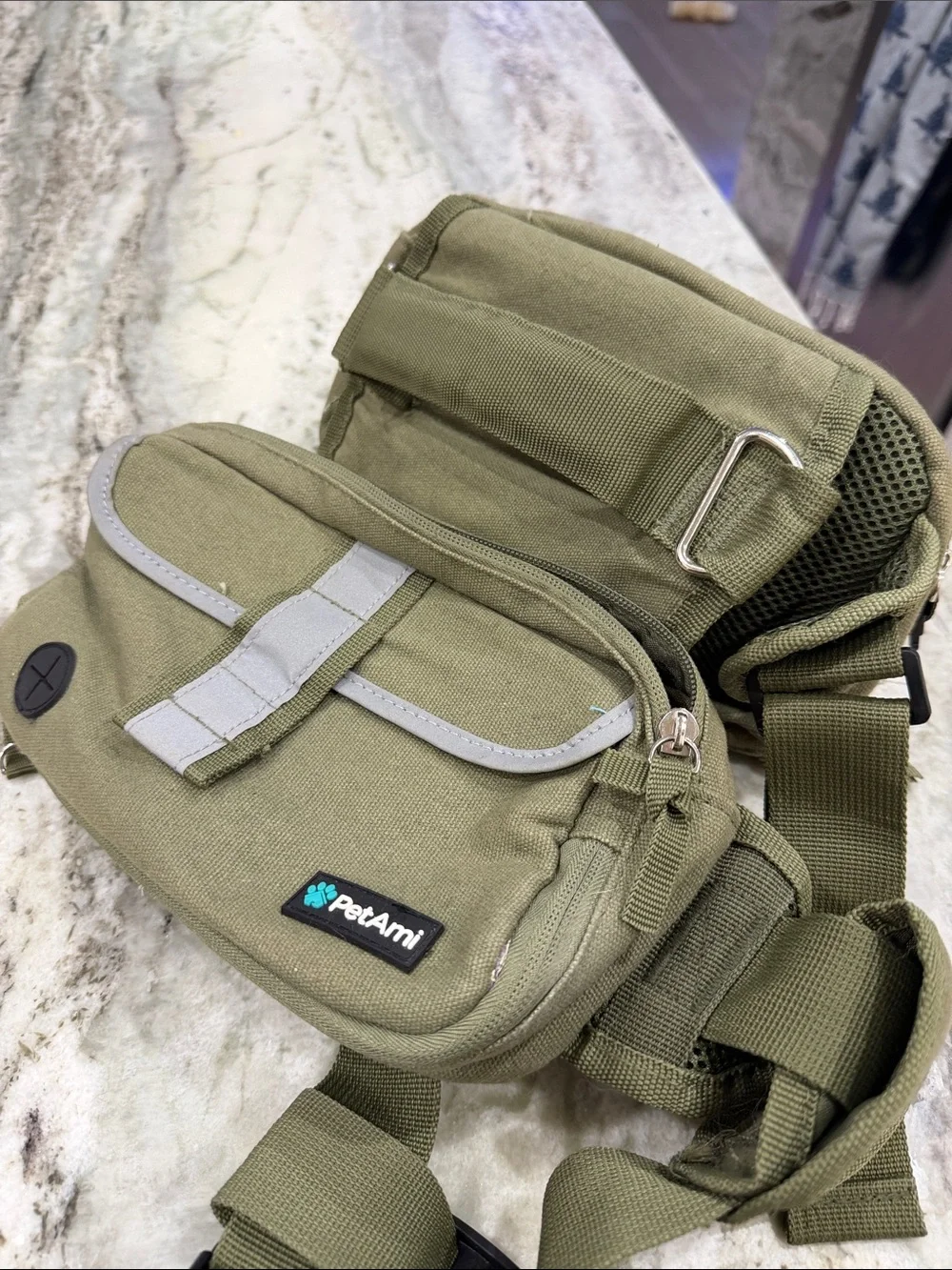 Pet Ami Deluxe harness saddle bag backpack for pets MedLarge